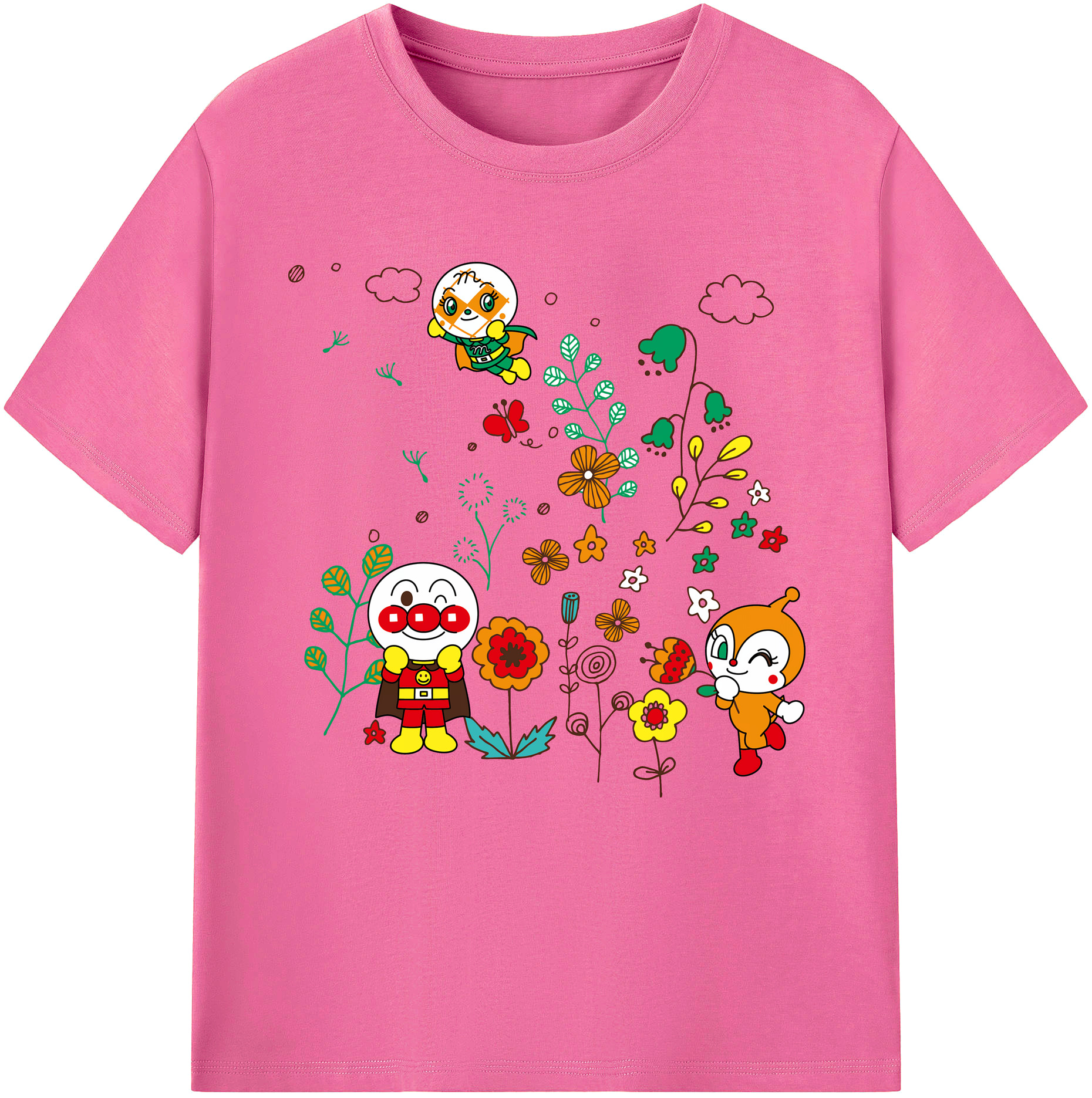 （画像用） アンパンマン Anpanman レディースカジュアルプリントTシャツ（綿100％）